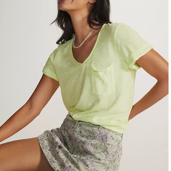 Anthropologie Tops - Anthropologie T.La Classic V-Neck Tee, Yellow
